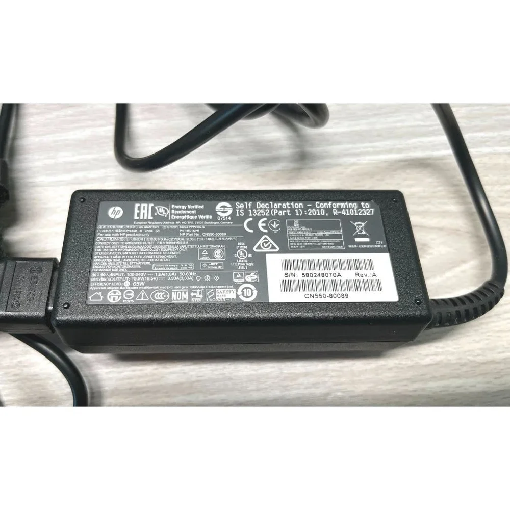 HP 65W 19.5V 3.33A Laptop AC Adapter Charger CN550-80089 PPP019L-S PA